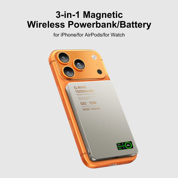 MagSnap Magnetic Wireless Power Bank (Fast Charging + Snap-On Grip)