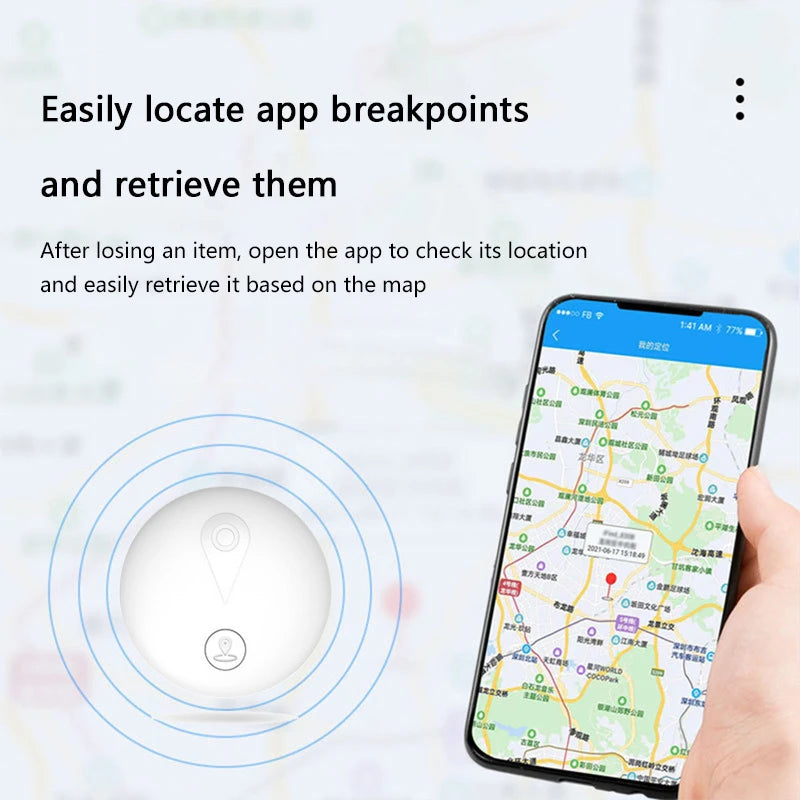 Bluetooth 5.0 GPS Tracker For iOS Android Compatible Long Standby Stable Connection Wide Tracking Range For Car Kids Elderly